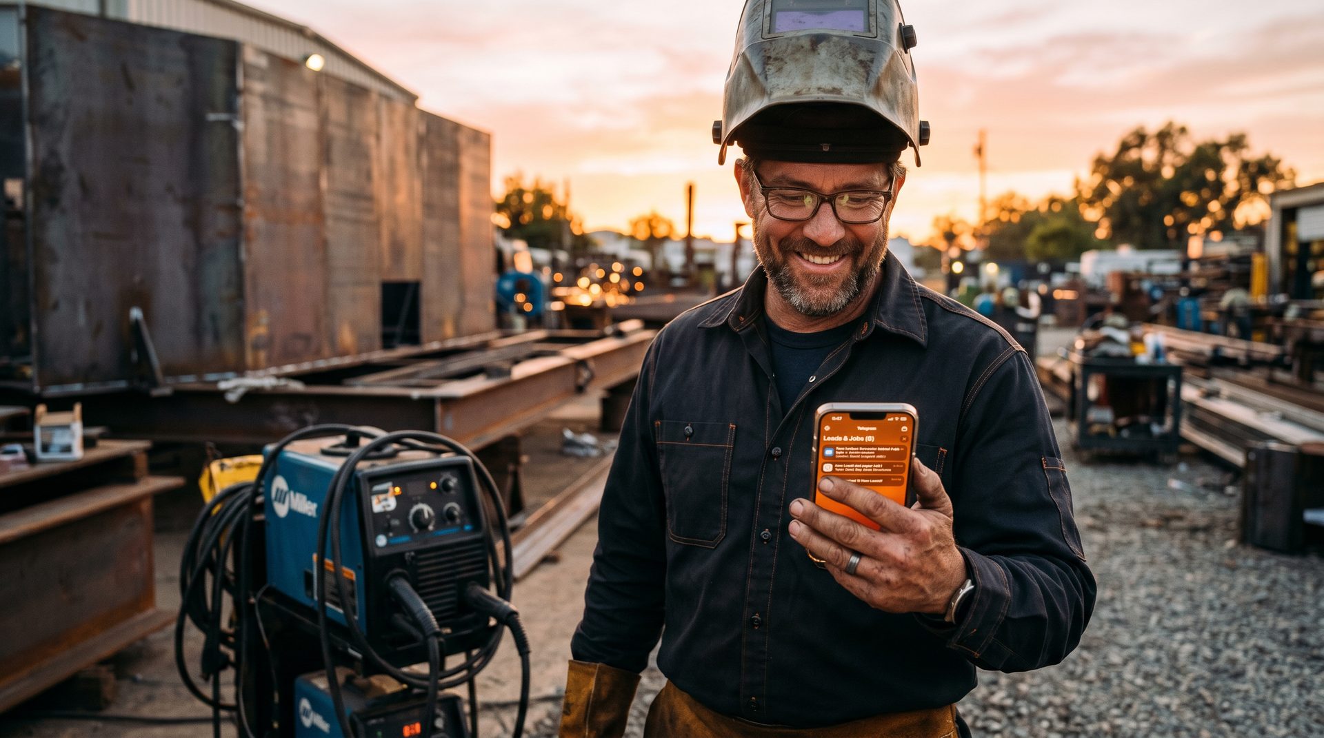 Tradesman with phone